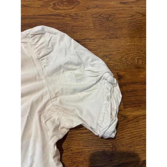 A.L.C. Women's Cotton Puff Sleeve T-Shirt - White - Size XL (Runs Small) - Picture 3 of 7
